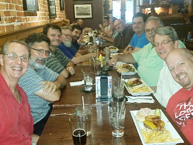 Men's group at Great Outdoors Restaurant